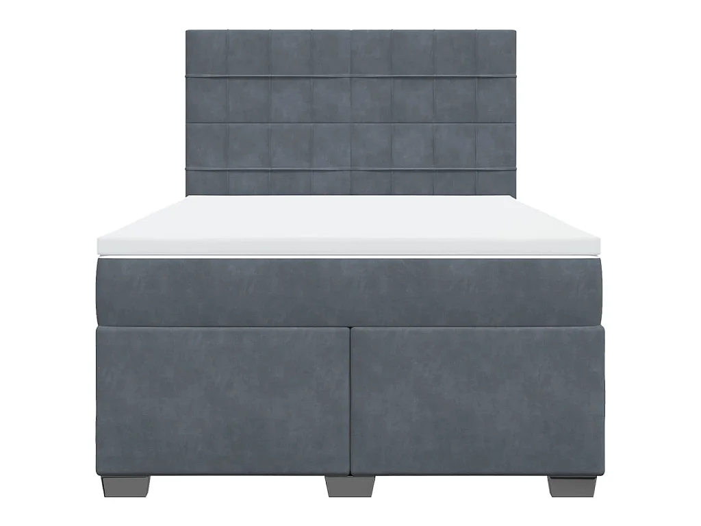 Boxspringbett mit Matratze Dunkelgrau 160x200 cm Samt