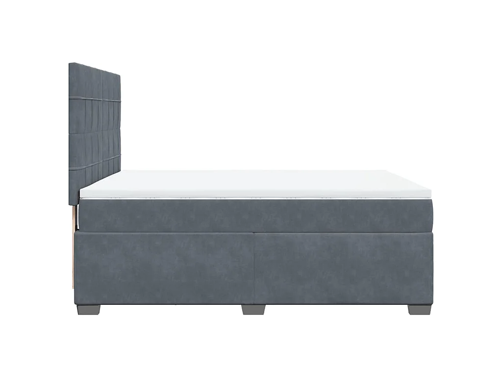 Boxspringbett mit Matratze Dunkelgrau 160x200 cm Samt