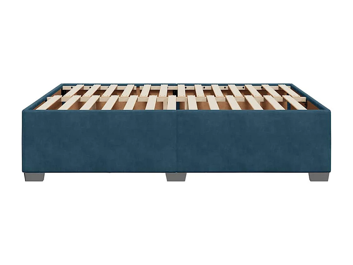 Cadre de lit sans matelas bleu 160x200 cm velours