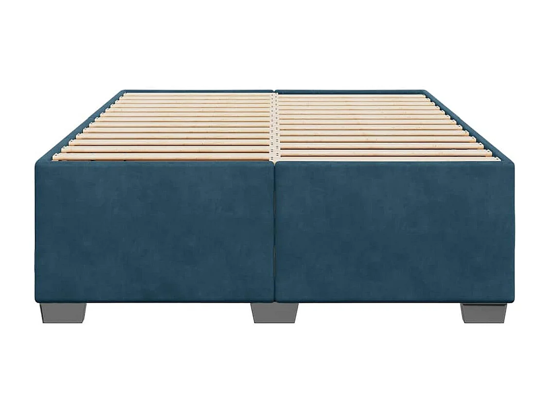 Cadre de lit sans matelas bleu 160x200 cm velours