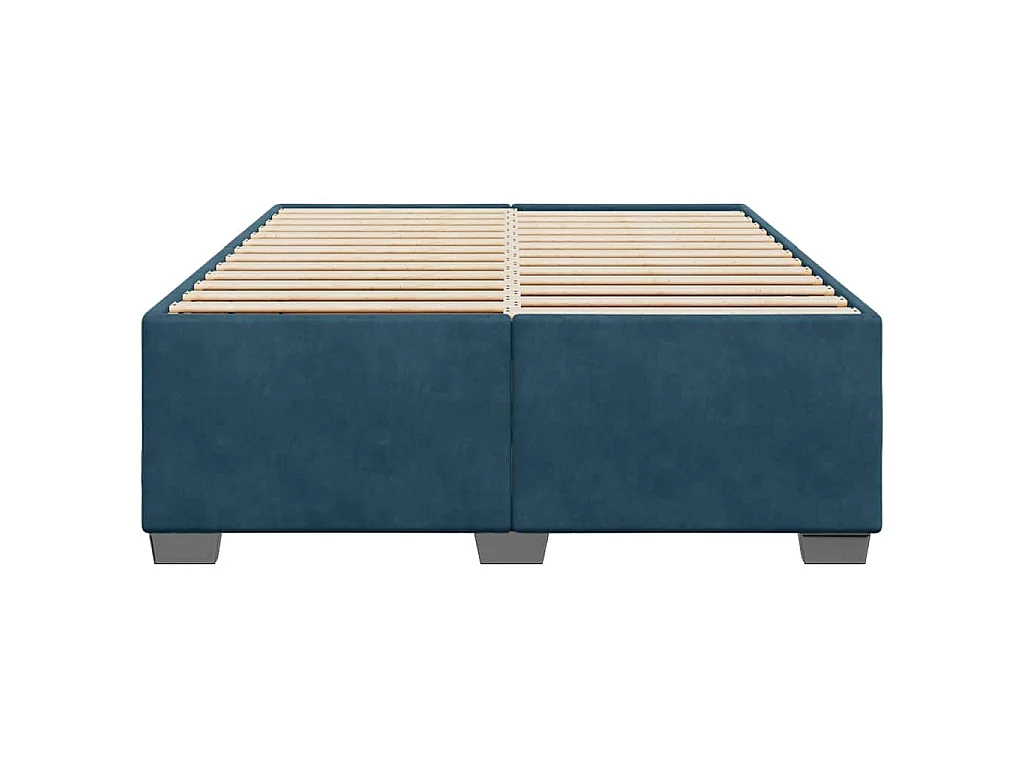 Cadre de lit sans matelas bleu 160x200 cm velours