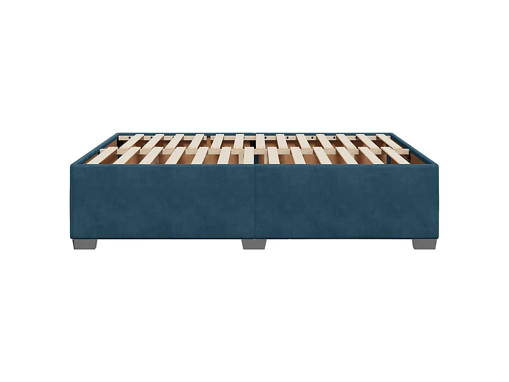Cadre de lit sans matelas bleu 160x200 cm velours