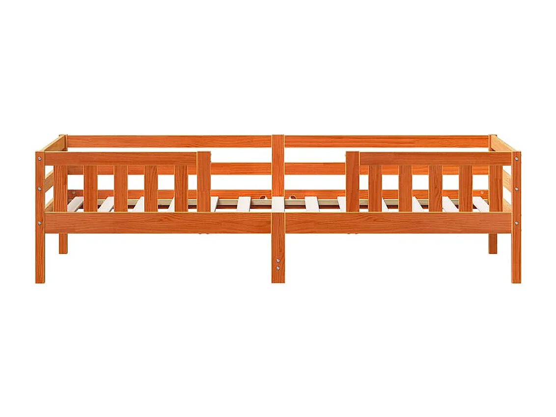 Cadre de lit sans matelas cire marron 90x200 cm bois pin massif