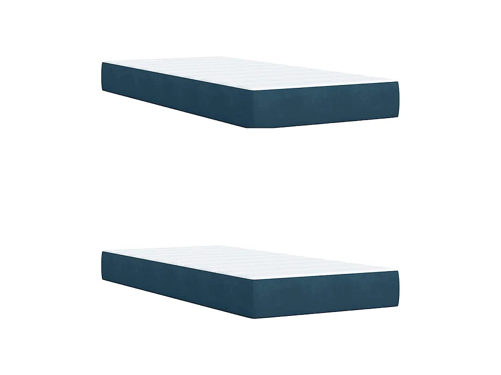 Boxspring met matras fluweel blauw 200x200 cm