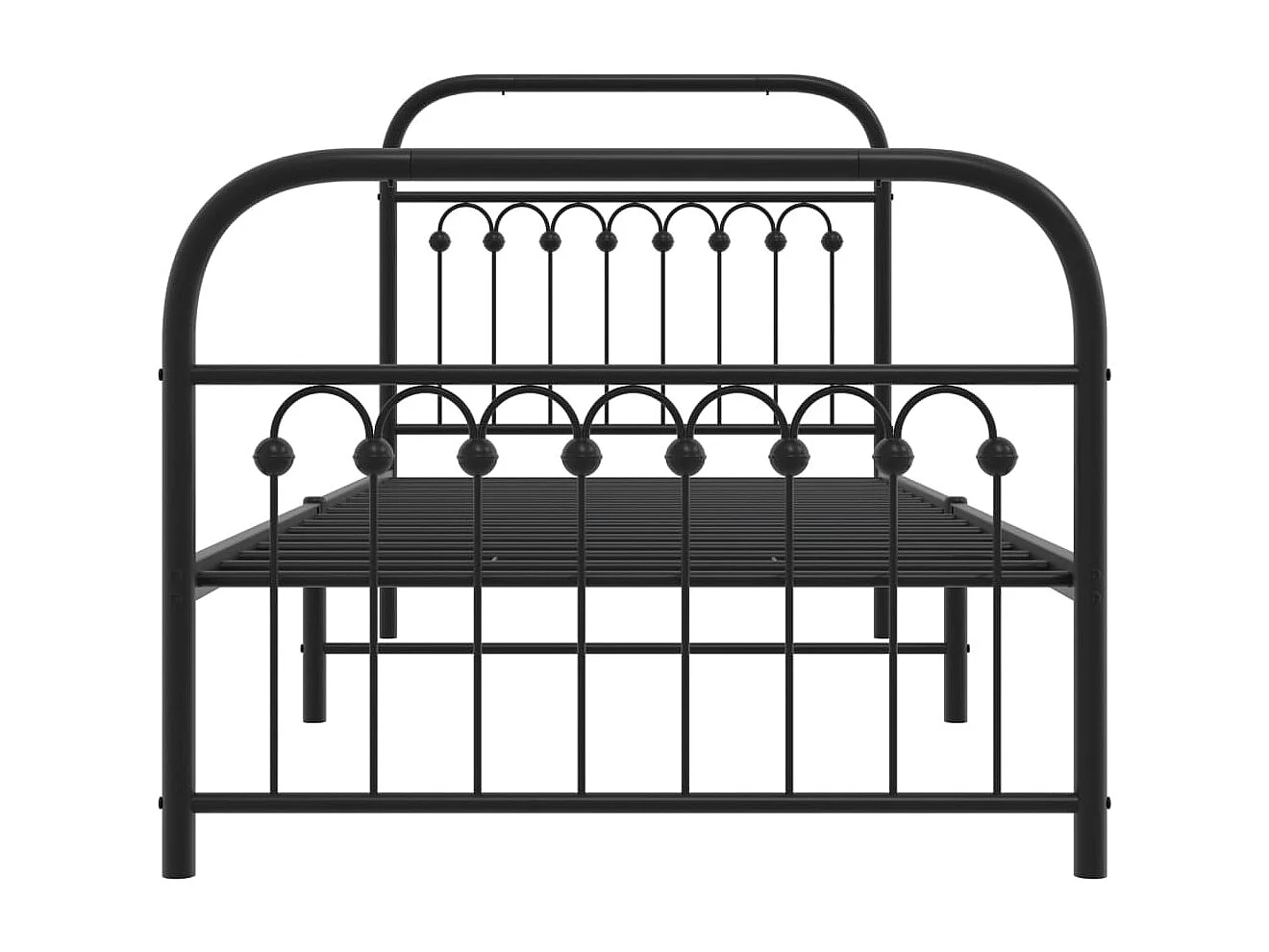 Estrutura de cama com cabeceira e pés 90x200 cm metal preto