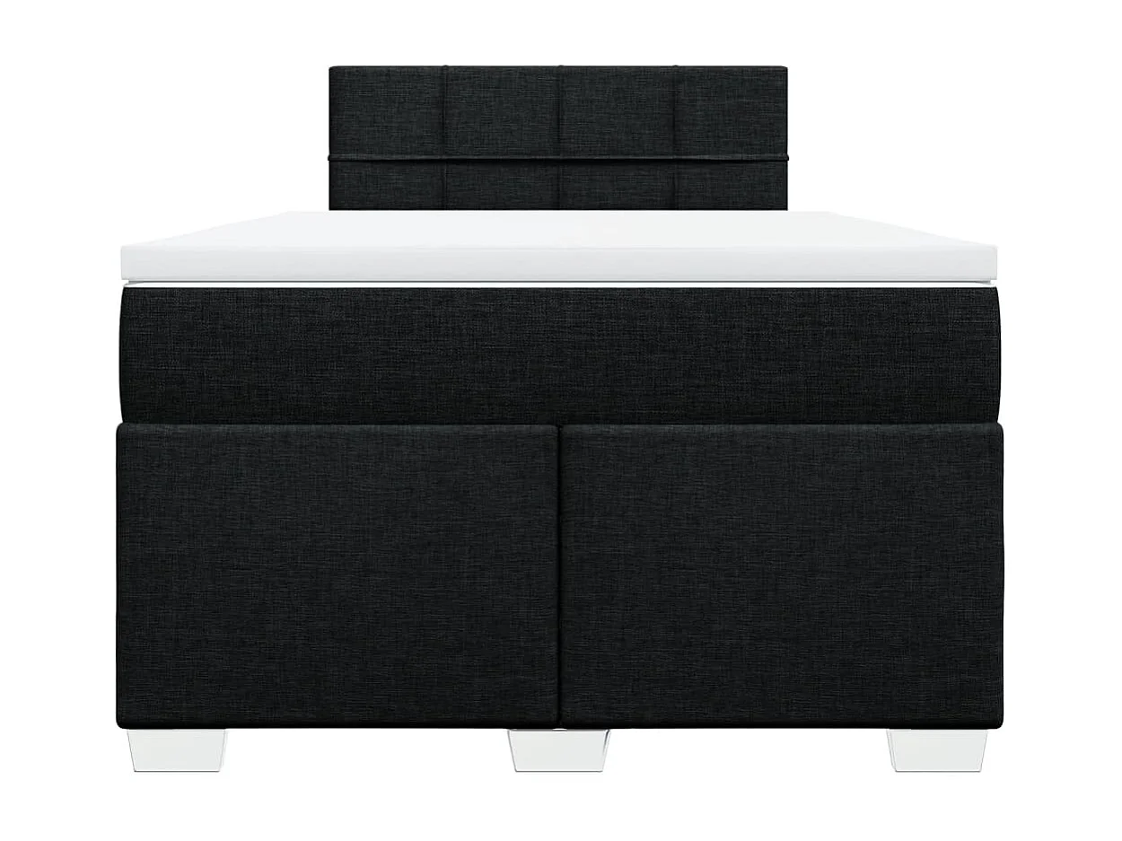 Sommier à lattes de lit avec matelas noir 120x190 cm tissu