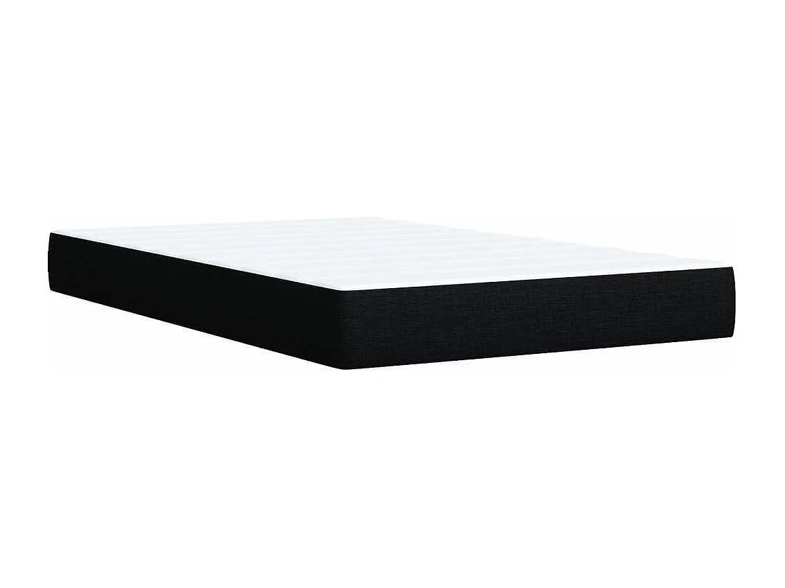 Sommier à lattes de lit avec matelas noir 120x190 cm tissu