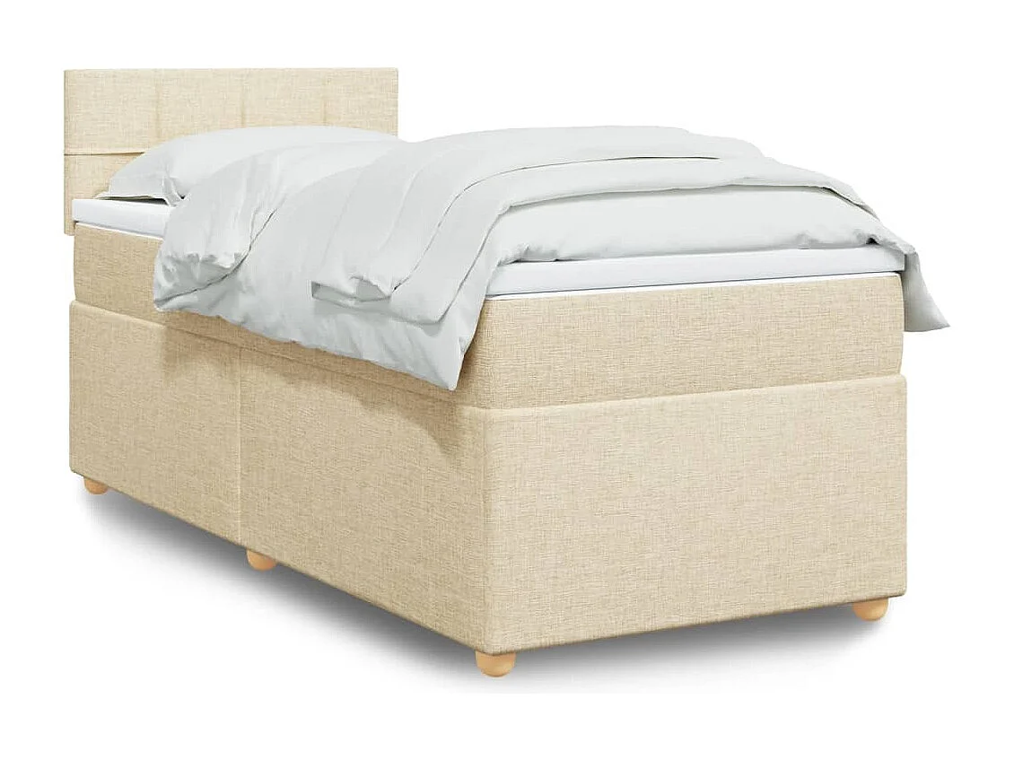Giroletto a Molle con Materasso Crema 80x200 cm inTessuto
