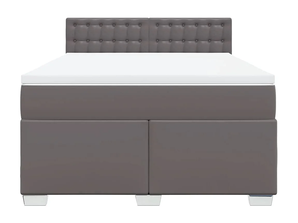 Giroletto a Molle con Materasso Grigio 140x200 cm in Similpelle