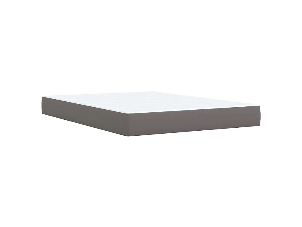 Boxspring met matras kunstleer grijs 140x200 cm