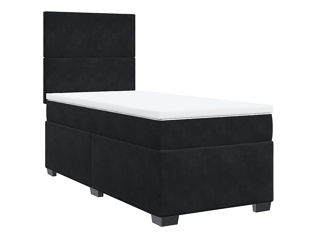 Boxspringbett mit Matratze Schwarz 80x200 cm Samt