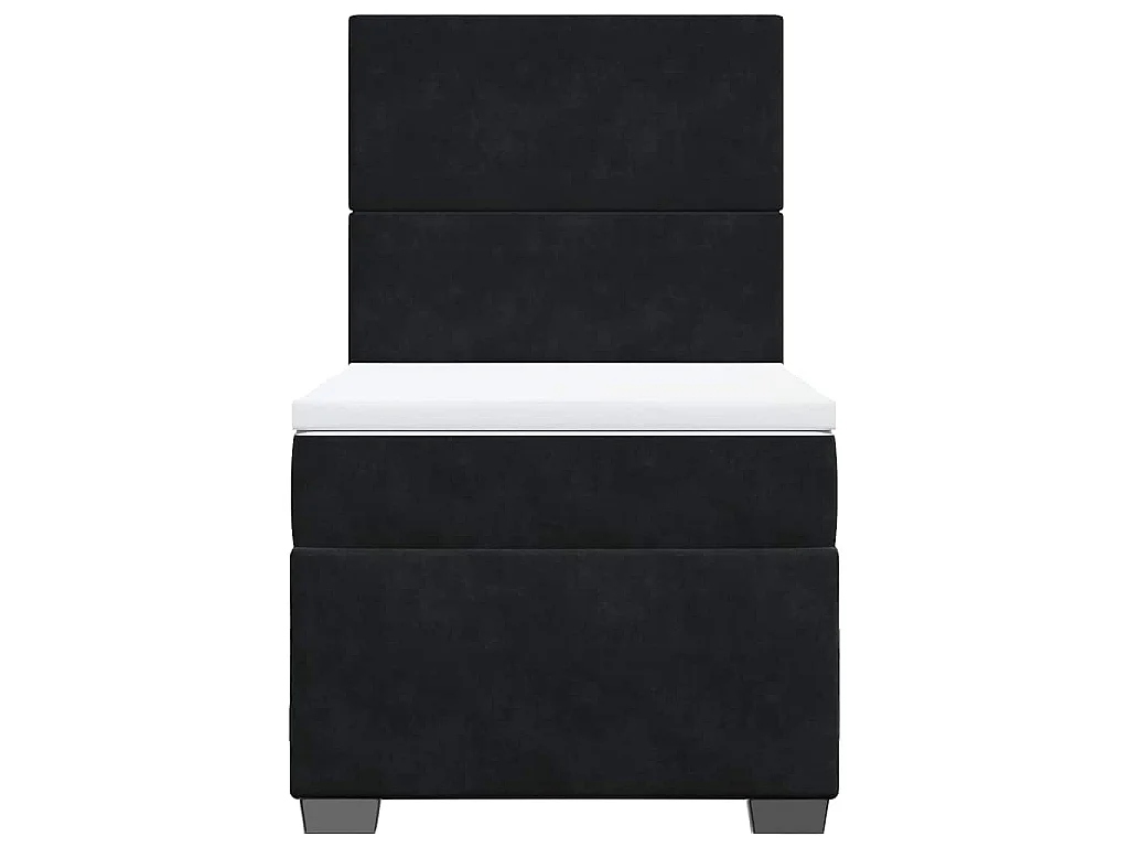 Boxspringbett mit Matratze Schwarz 80x200 cm Samt