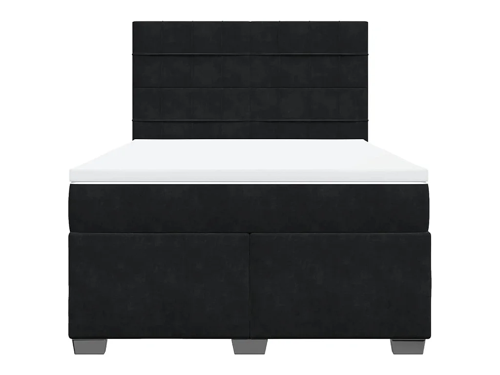 Boxspringbett mit Matratze Schwarz 140x190 cm Samt