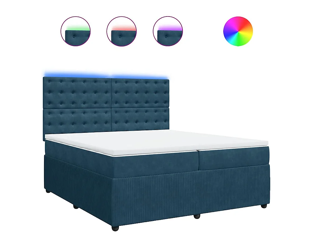 Boxspringbett mit Matratze Blau 200x200 cm Samt