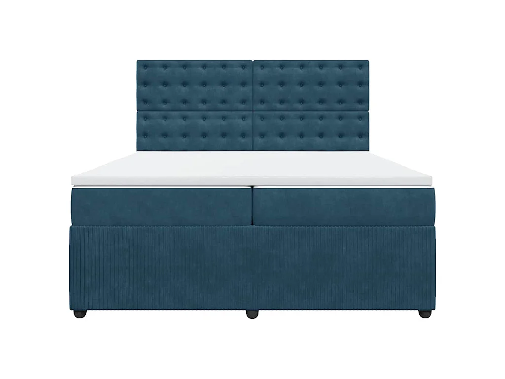 Boxspringbett mit Matratze Blau 200x200 cm Samt