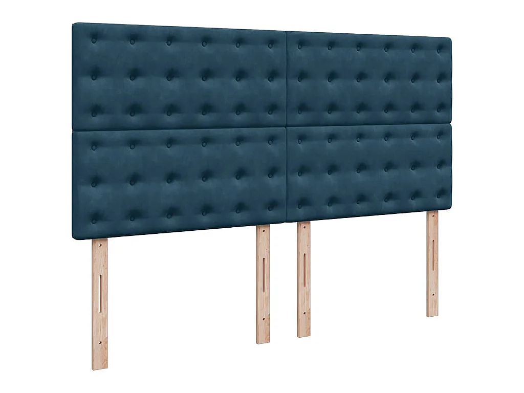 Boxspringbett mit Matratze Blau 200x200 cm Samt