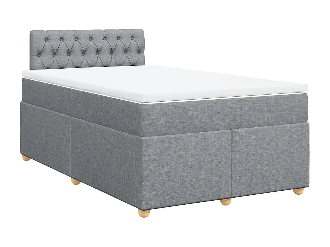 Boxspring met matras stof lichtgrijs 120x200 cm