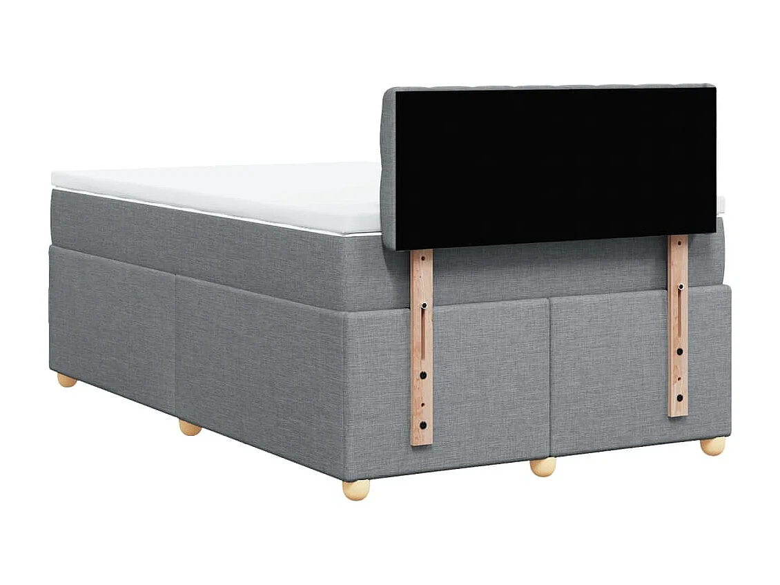 Boxspring met matras stof lichtgrijs 120x200 cm
