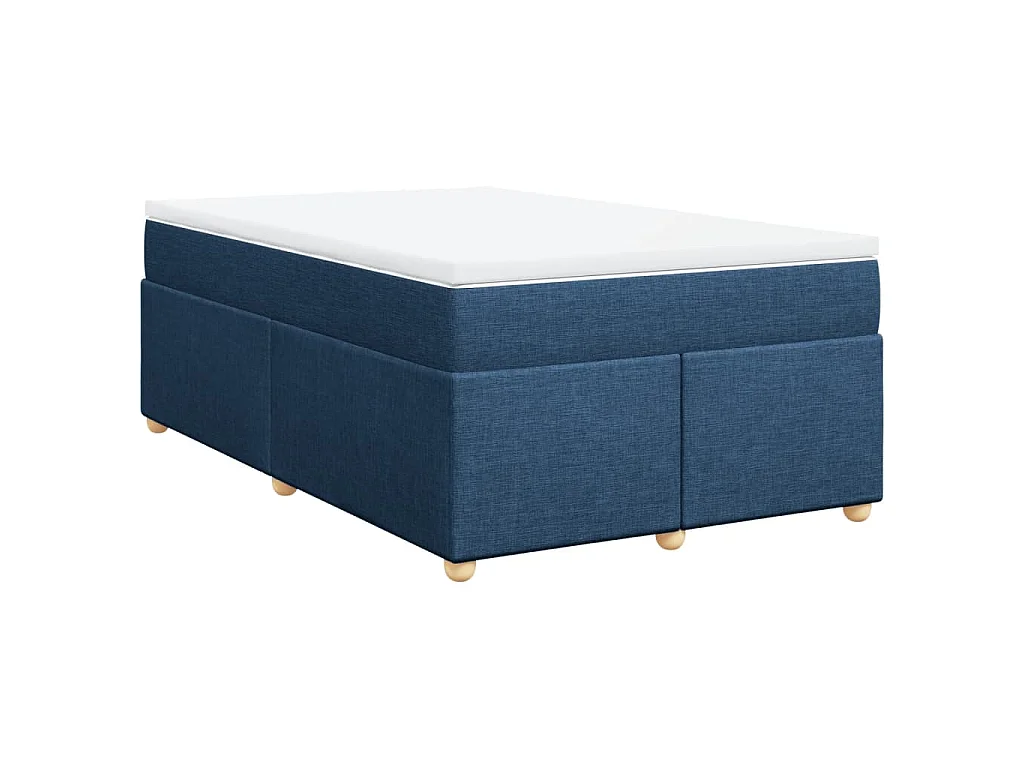 Boxspringbett mit Matratze Blau 120x200 cm Stoff