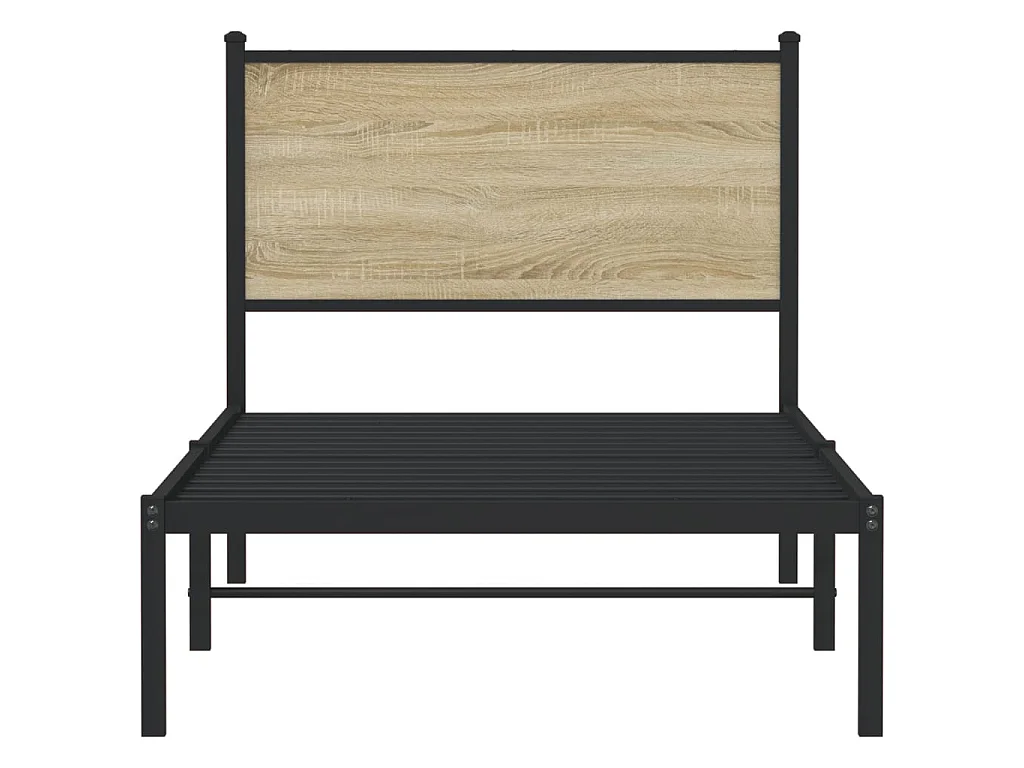 Cadre de lit en métal sans matelas chêne sonoma 80x200 cm