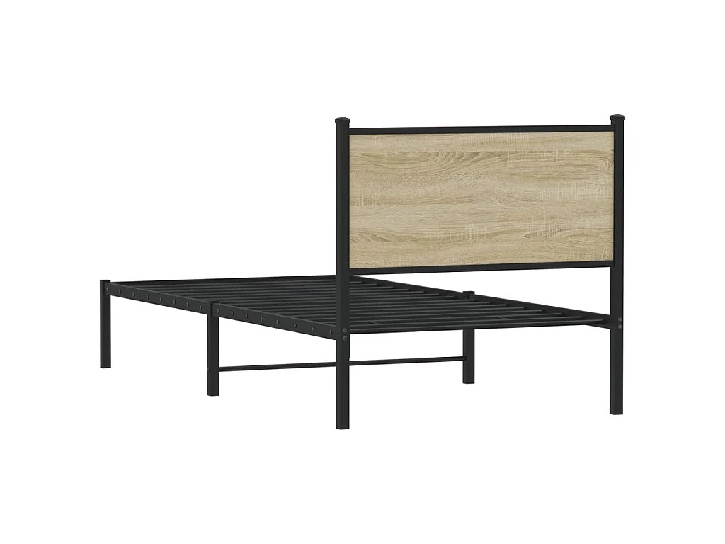 Cadre de lit en métal sans matelas chêne sonoma 80x200 cm