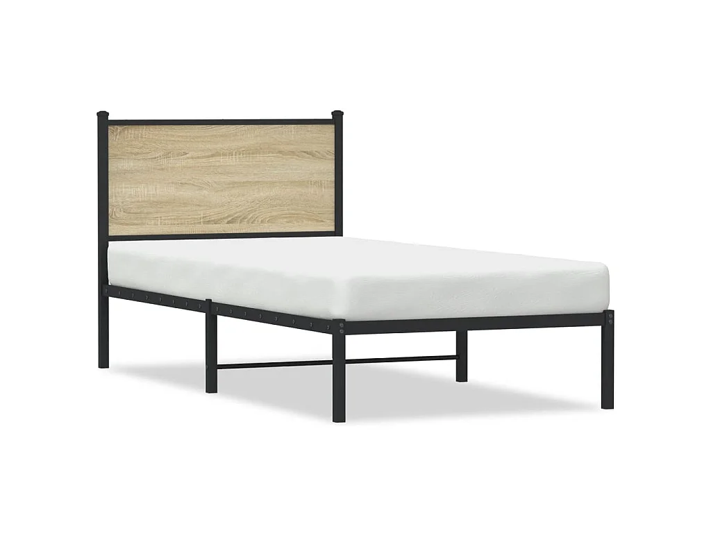 Cadre de lit en métal sans matelas chêne sonoma 80x200 cm