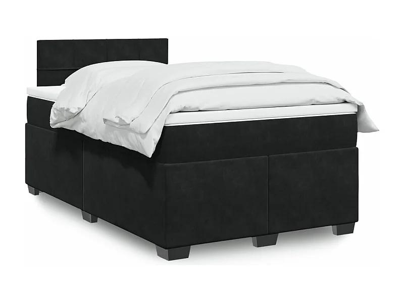 Boxspringbett mit Matratze Schwarz 120x190 cm Samt