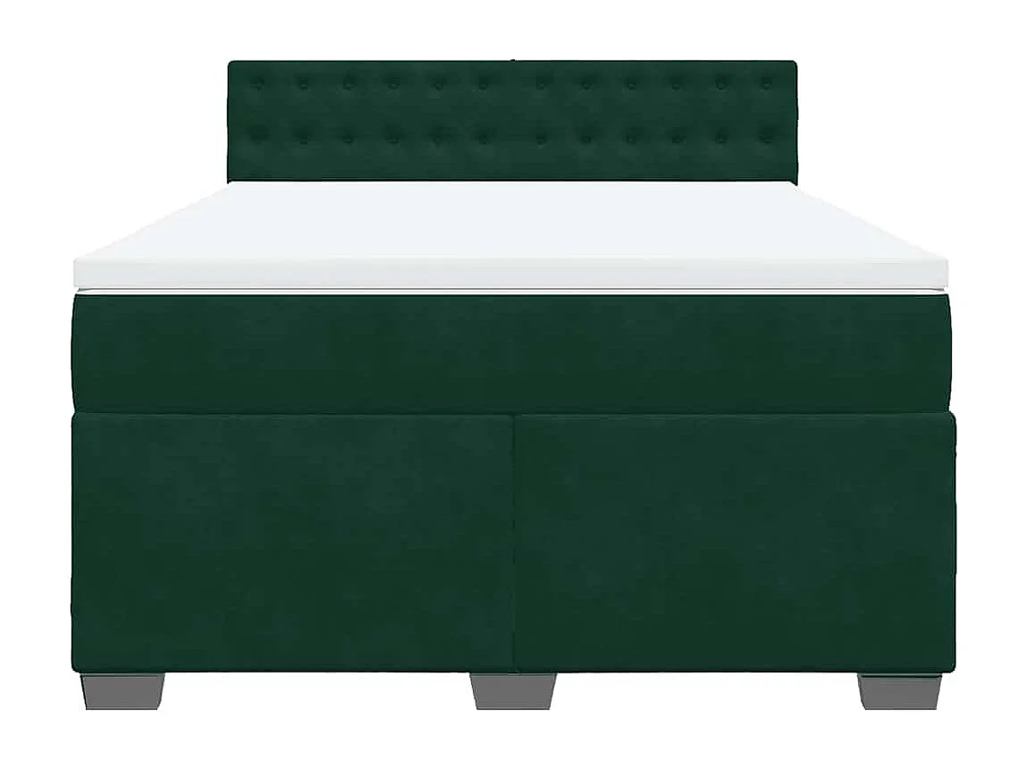 Sommier à lattes de lit et matelas Vert foncé 140x200cm Velours