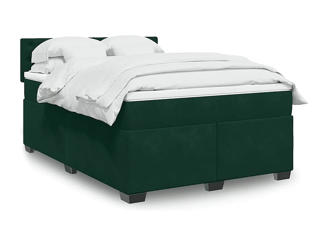 Sommier à lattes de lit et matelas Vert foncé 140x200cm Velours