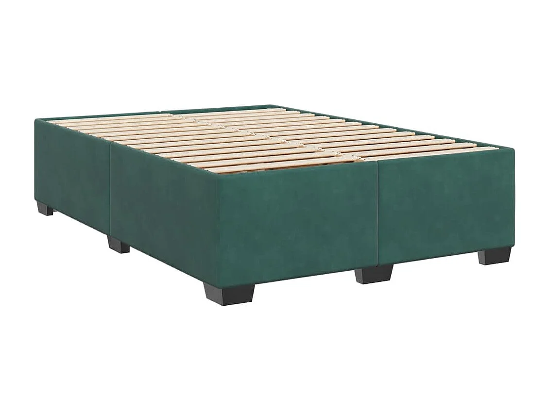 Sommier à lattes de lit et matelas Vert foncé 140x200cm Velours