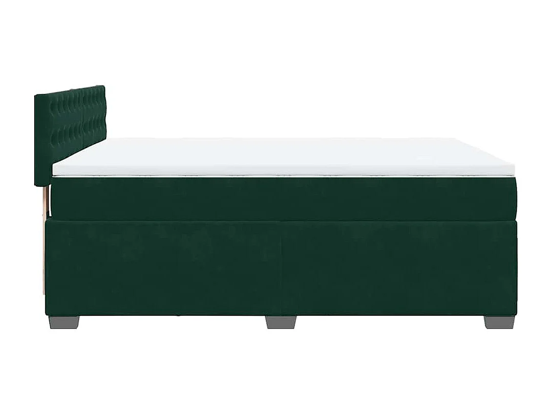 Sommier à lattes de lit et matelas Vert foncé 140x200cm Velours