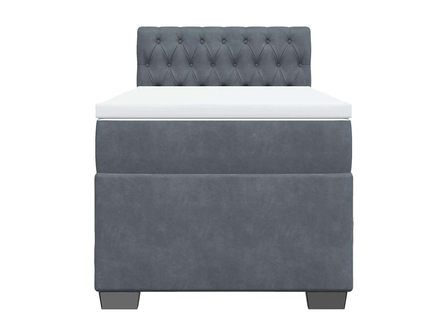 Sommier à lattes de lit et matelas Gris foncé 90x190 cm Velours