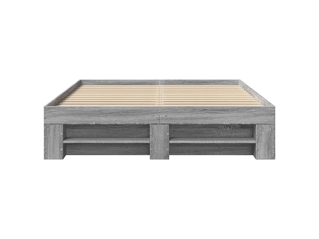 Bedframe bewerkt hout grijs sonoma eikenkleurig 140x190 cm