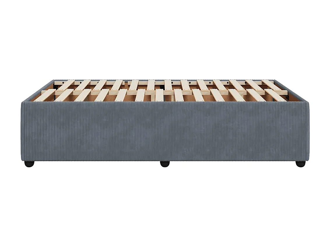 Cadre de lit sans matelas gris foncé 120x200 cm velours