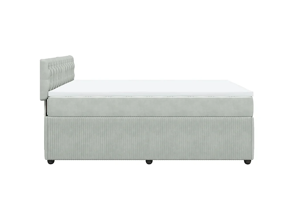 Boxspring met matras fluweel lichtgrijs 140x200 cm