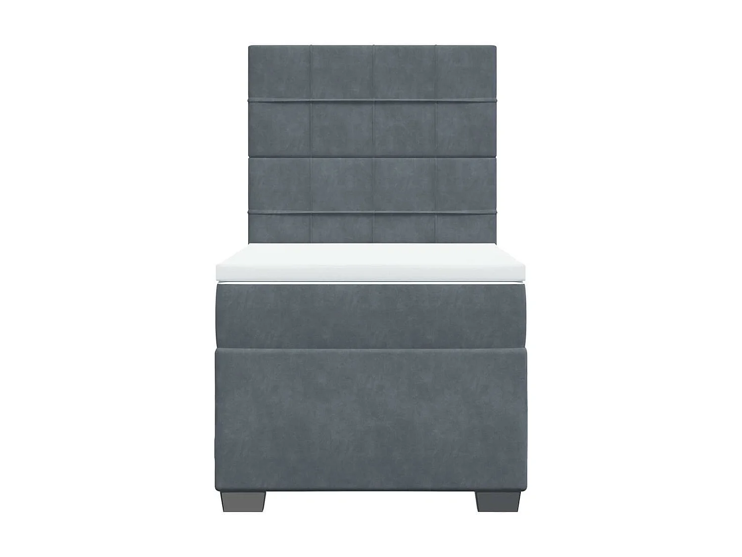 Giroletto a Molle con Materasso Grigio Scuro 100x200 cm Velluto