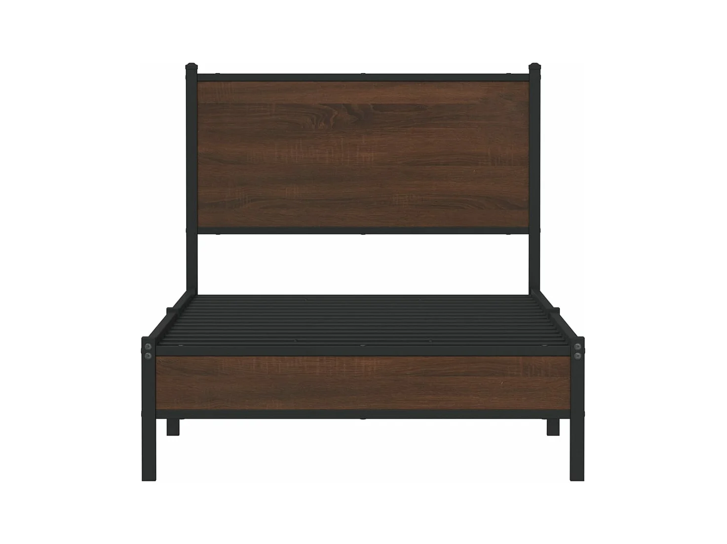 Bedframe zonder matras metaal bruin eikenkleurig 90x200 cm