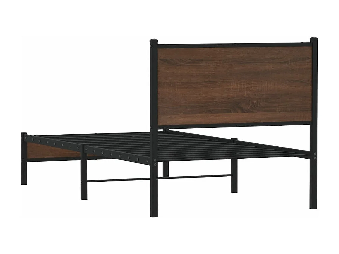 Bedframe zonder matras metaal bruin eikenkleurig 90x200 cm