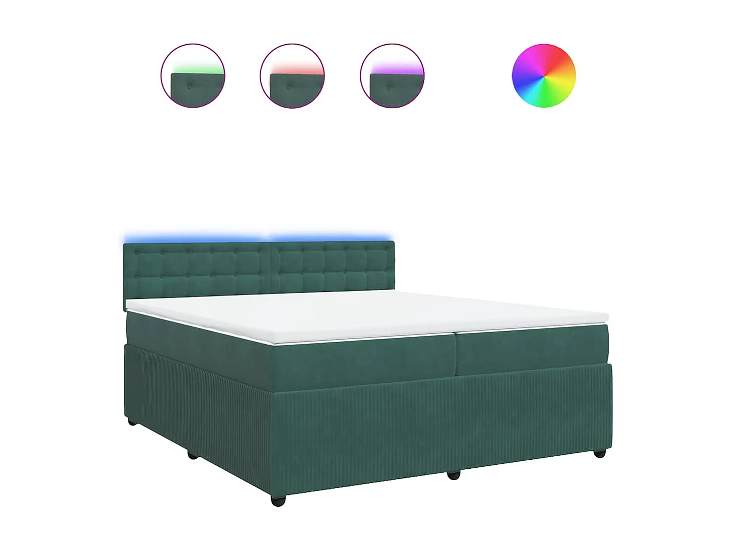 Boxspringbett mit Matratze Dunkelgrün 200x200 cm Samt