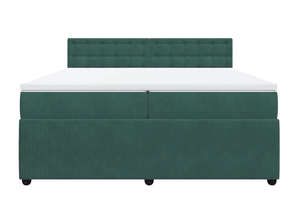 Boxspringbett mit Matratze Dunkelgrün 200x200 cm Samt