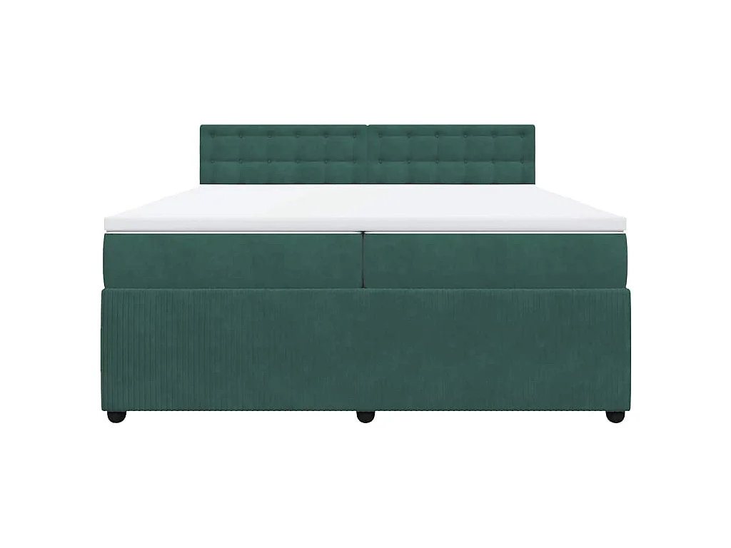 Sommier à lattes de lit et matelas Vert foncé 200x200cm Velours