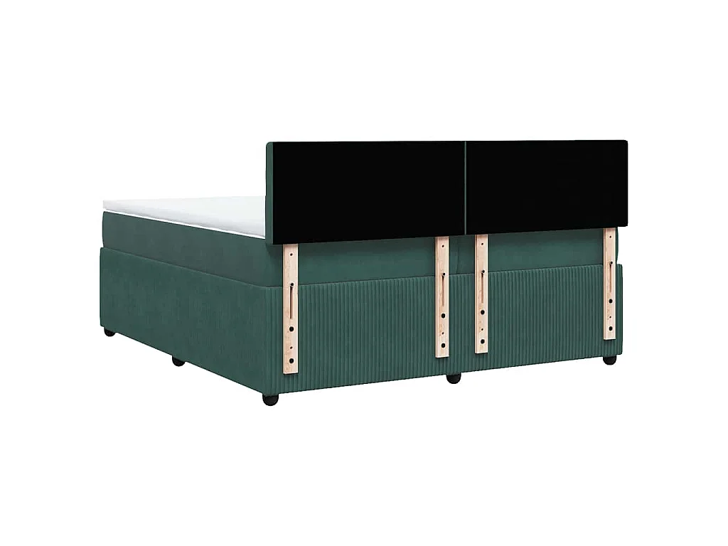 Sommier à lattes de lit et matelas Vert foncé 200x200cm Velours