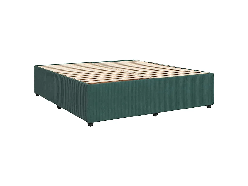 Sommier à lattes de lit et matelas Vert foncé 200x200cm Velours