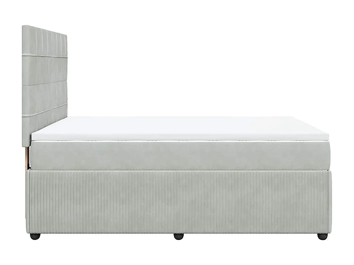 Sommier à lattes de lit et matelas Gris clair 160x200cm Velours