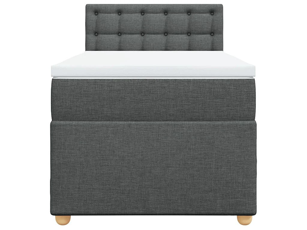 Boxspring met matras stof donkergrijs 90x190 cm