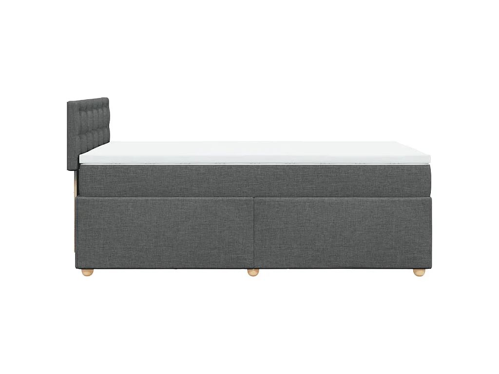 Boxspring met matras stof donkergrijs 90x190 cm
