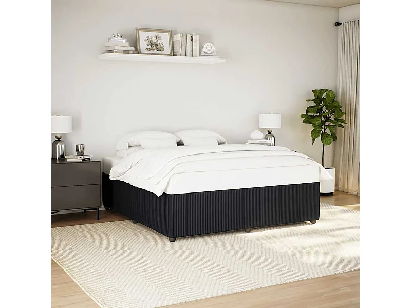 Cadre de lit sans matelas noir 200x200 cm velours