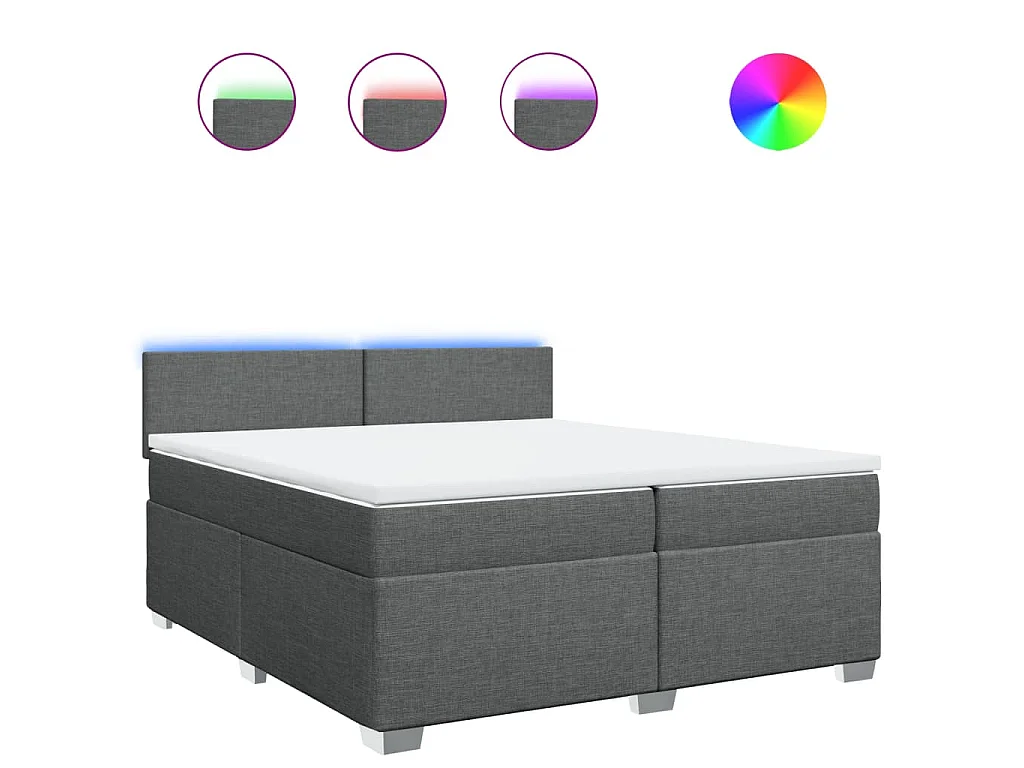 Boxspringbett mit Matratze Dunkelgrau 200x200 cm Stoff