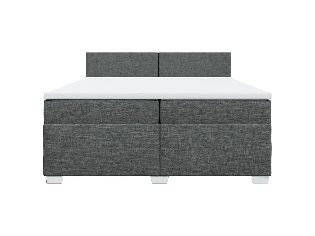 Boxspringbett mit Matratze Dunkelgrau 200x200 cm Stoff