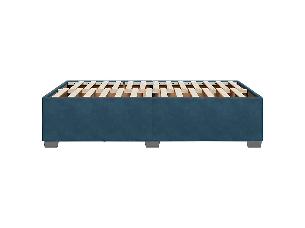 Cadre de lit sans matelas bleu 120x200 cm velours